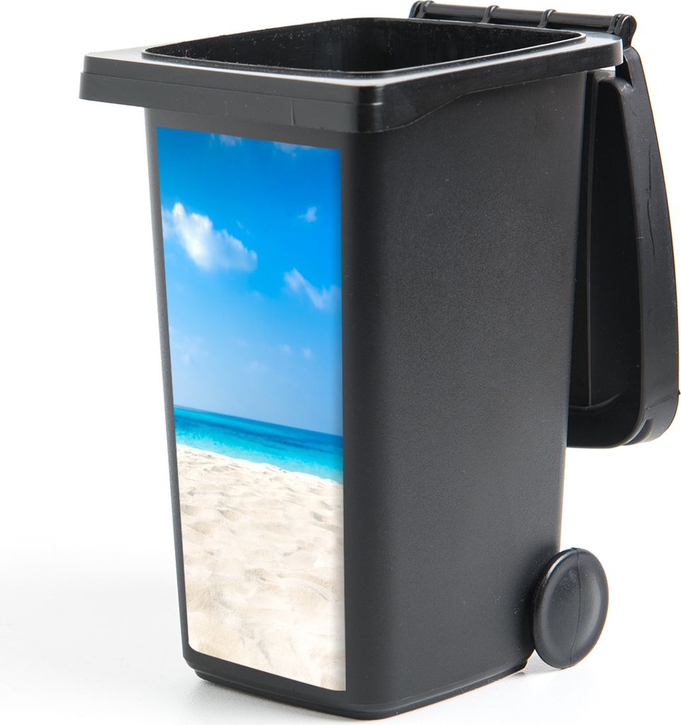 MuchoWow Mülltonnenaufkleber Strand - Meer - Sand 38x80 cm - Behälteraufkleber - Mülleimer-Aufkleber - Container-Aufkleber