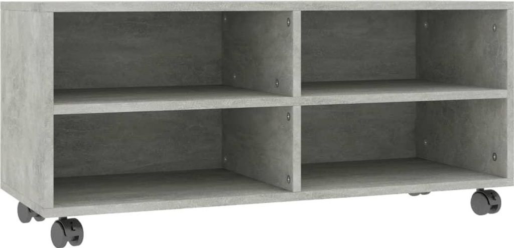 vidaXL TV-Schrank mit Rollen Betongrau 90x35x35 cm Holzwerkstoff