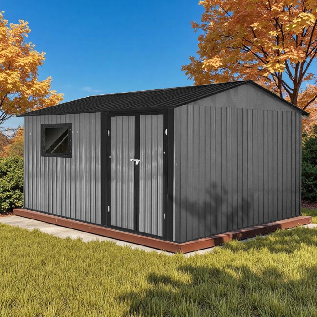 HOMAVO Gerätehaus Metall mit Pultdach, Gartenhaus Metall Produktbild 