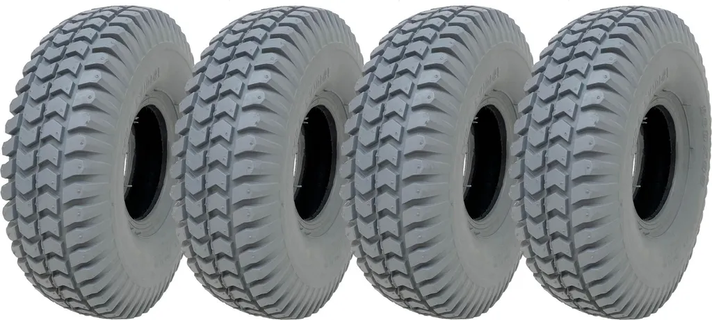 Pneus gris pour scooter PMR 260 x 85 mm block tire 3.00-4 - lot de 4