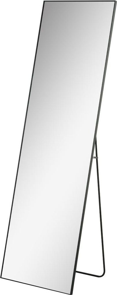 AIORBER Ganzkörperspiegel 161,5 x 50 cm freistehender Standspiegel Ankleidespiegel mit Ständer und Aluminiumrahmen für Schlafzimmer Flur Schwarz