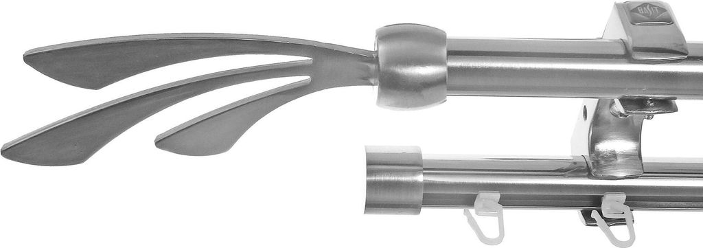 Rohr + Innenlauf Edelstahl Look Gardinenstange Ø 20mm Deckenträger 2-läufig Schweif D60 E84E30 RI