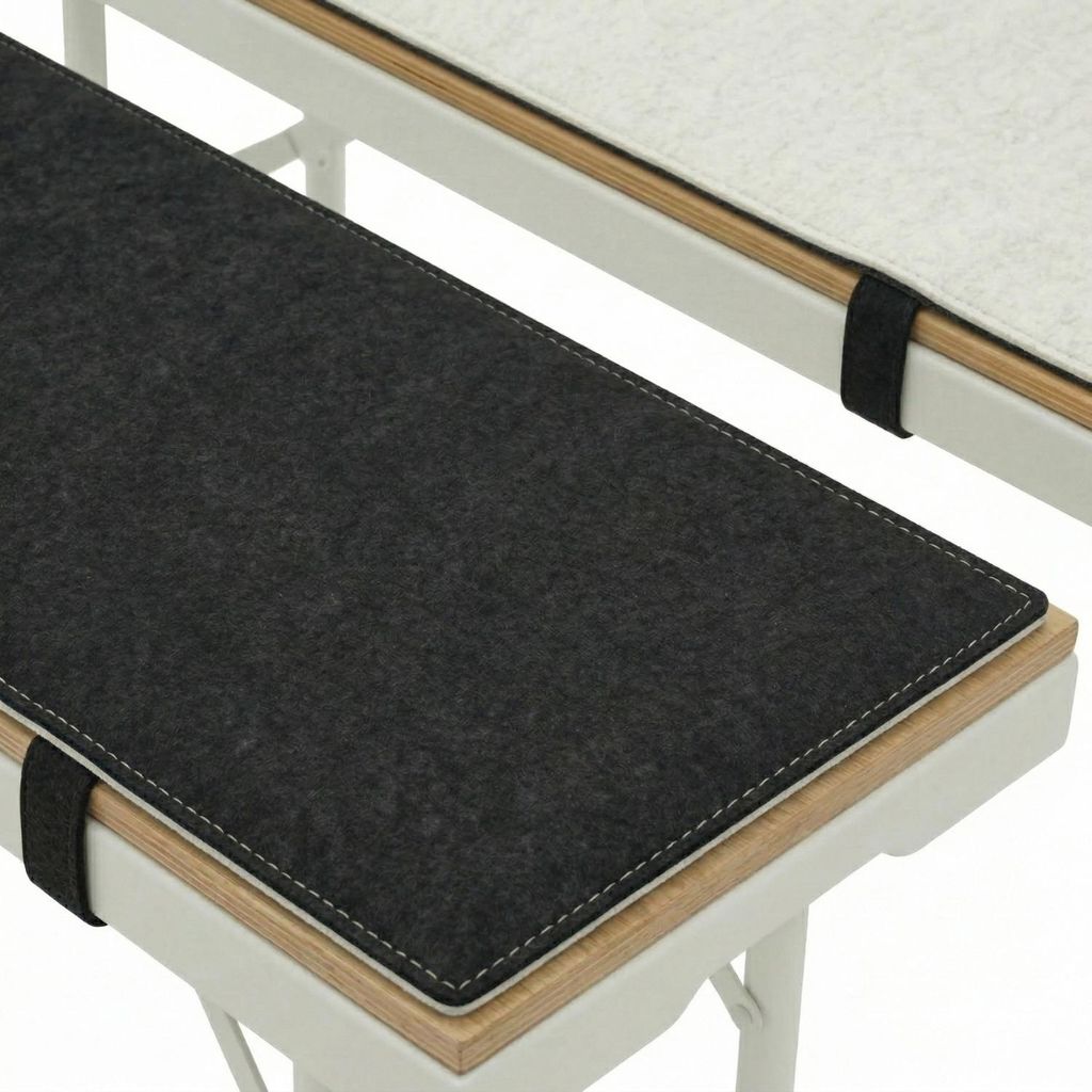 2er Set Bierbankauflage Filz 220x25cm - 8mm Sitzkissen Produktbild 
