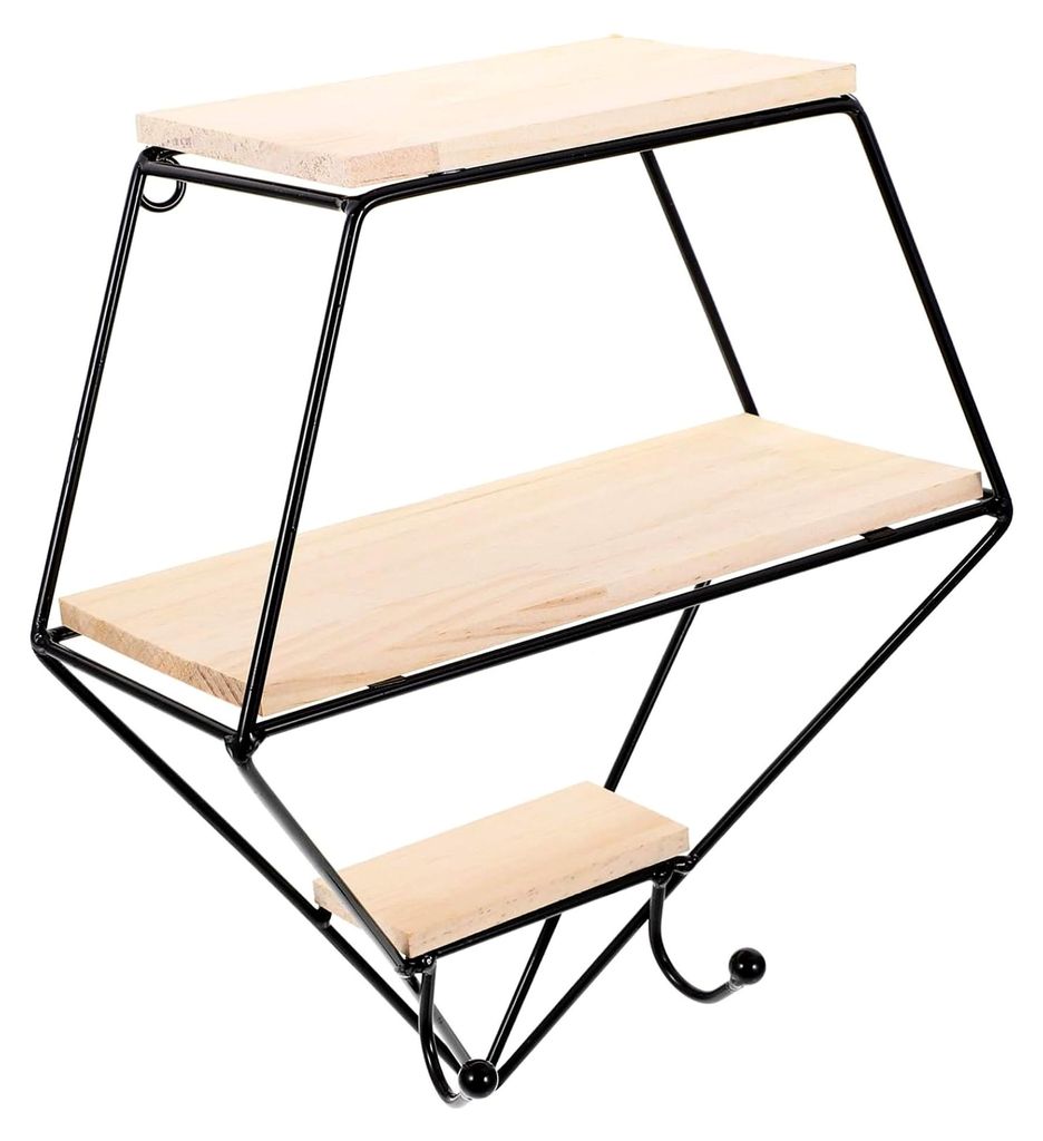 Wandmontiertes Schwebendes Aufbewahrungsregal mit Haken - Platzsparendes Regal für Bad, Schlafzimmer und Küche
