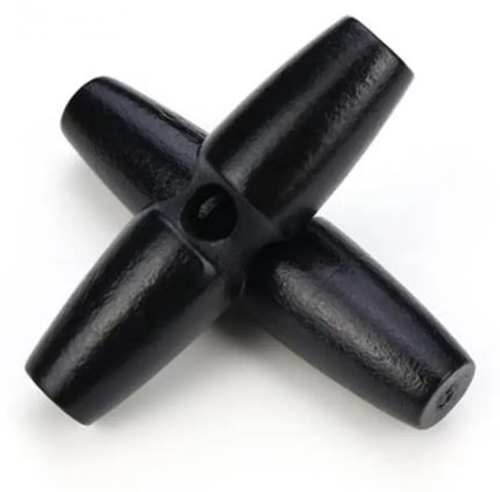 12 Boutons à bascule noirs 30 mm pour couture et tricot de duffle-coat