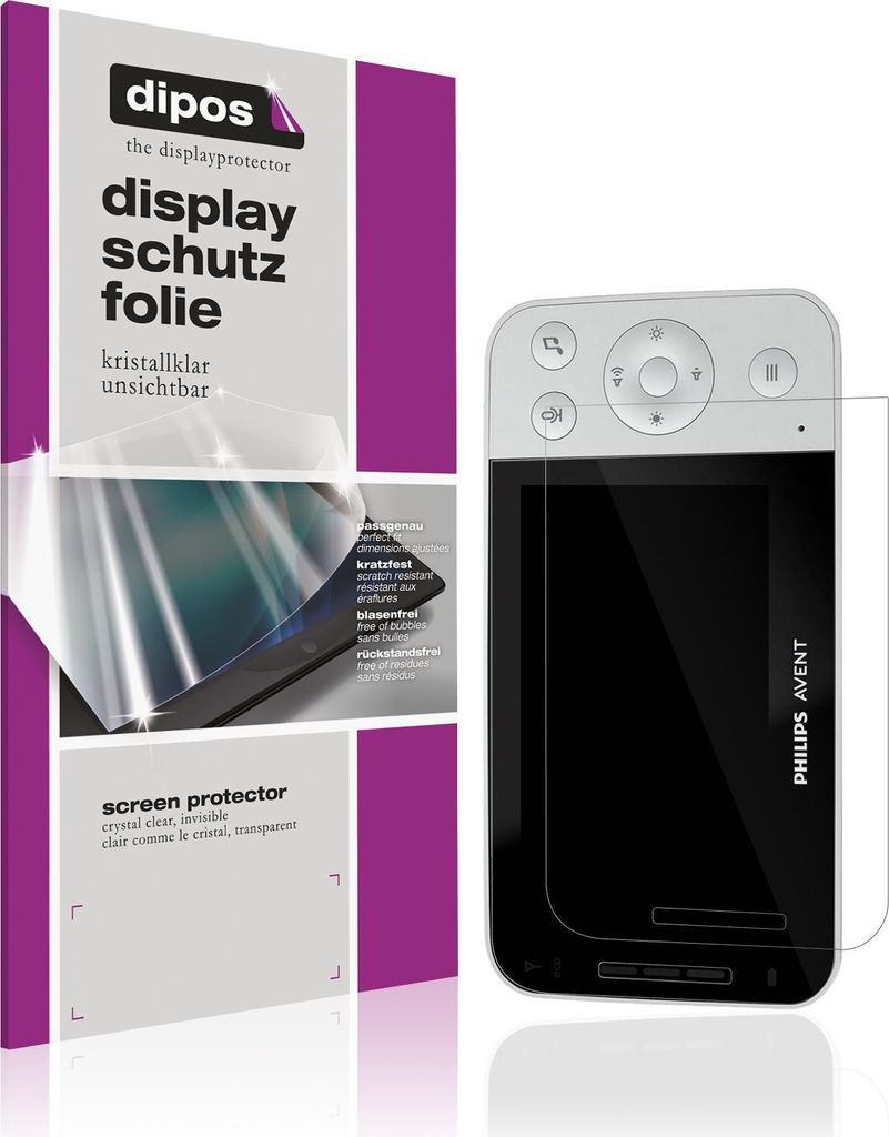2x Schutzfolie für Philips Avent Connected SCD923 klar Displayschutzfolie Folie Display Schutz dipos