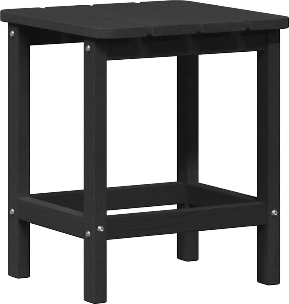 Tavolino da Giardino Adirondack Nero vidaXL 38cm HDPE Anti-UV