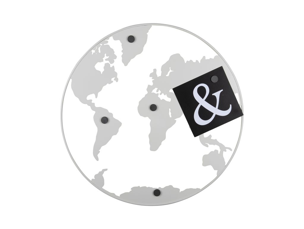 Present Time - Memobord World Map - Weiß - Ø50cm