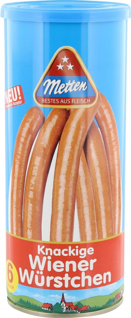 A can of Metten Knackige Wiener Würstchen.