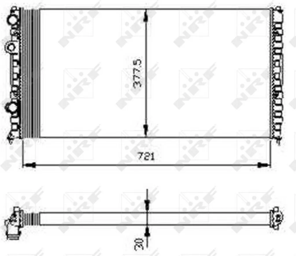 Radiateur Passat (35I) NRF 54696 - Structure Aluminium OE 3A0121253C