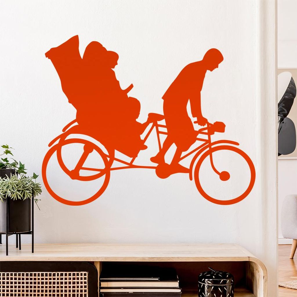 Fahrradrikscha Fahrer Dreirad Wandtattoo Wandaufkleber Wall Sticker - Dekoration, Küche, Wohnzimmer, Schlafzimmer, Badezimmer