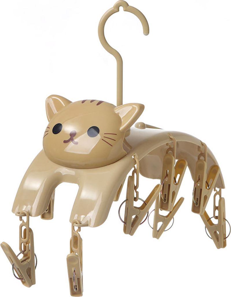 Wäscheständer, niedlicher Kleiderbügel in Katzenform, Mehrfachhaken-Design, Handtuch, Socken, Hut, Organizer für Zuhause