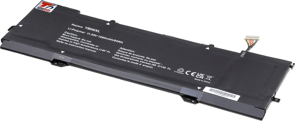 T6 Power Akku für Hewlett Packard Laptop, Teilenummer 928427-272, Li-Poly, 11,55 V, 7280 mAh (84 Wh), schwarz