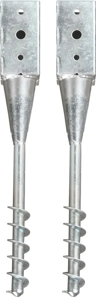 Piquets d'ancrage en acier galvanisé anti-corrosion 10x10 cm 2 pcs