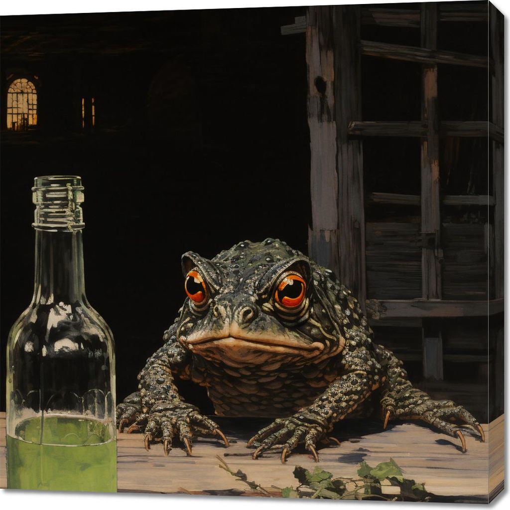 Bild 90x90cm Warten im Halbdunkel