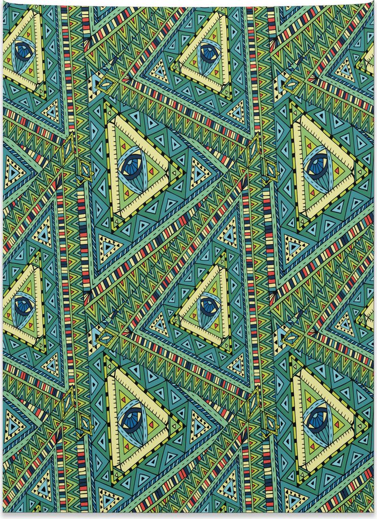Abakuhaus Gekritzel Wandteppich, Buntes Stammes- Design aus Weiches Mikrofaser Stoff Kein Verblassen Klare Farben Waschbar, 110 x 150 cm, Mehrfarbig