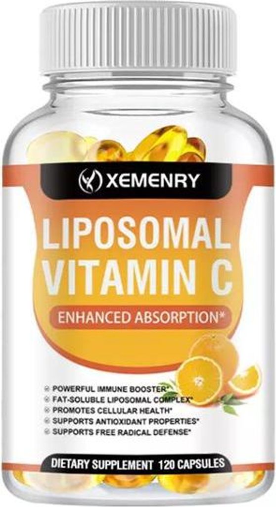 Liposomal Vitamin C 2100mg (120 Kapseln) Nahrungsergänzungsmittel, Immunsystem, Haut