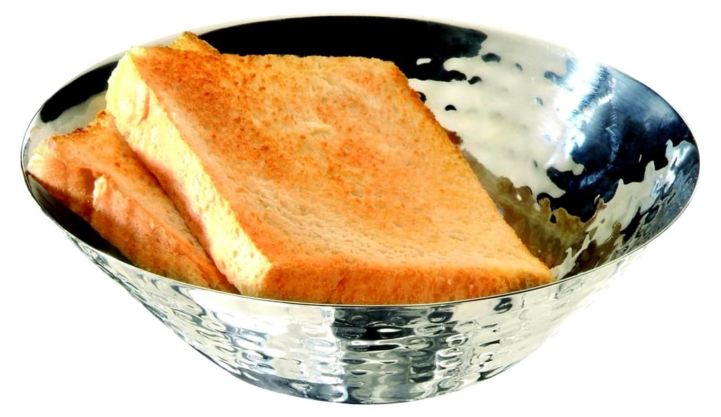Edelstahl-Schüssel mit hochglanzpolierter Oberfläche für Brot oder Obst, Ø 16 x 5 cm
