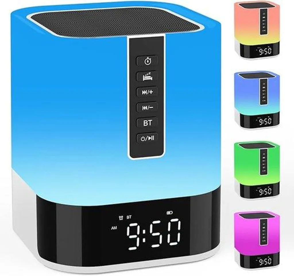 Réveil Bluetooth anti-stress avec lampe LED douce pour mieux dormir