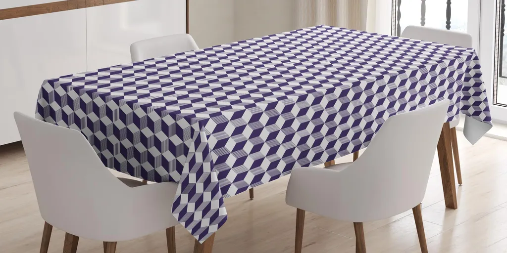Tovaglia Blu Navy 140x170 - ABAKUHAUS Geometrica Antimacchia Moderna