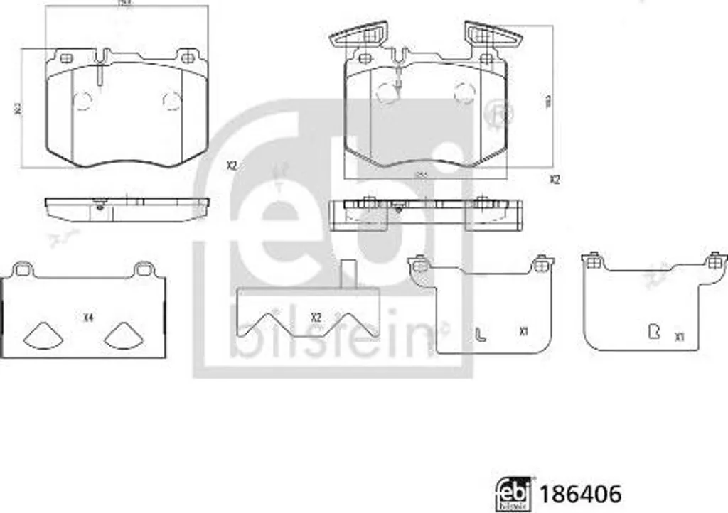 Plaquettes de frein FEBI BILSTEIN 186406 OE A0004207402 pour GLC