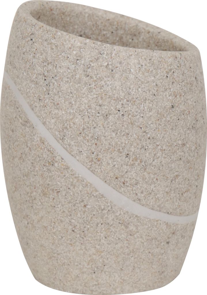 MSV Zahnputzbecher Zahnbürstenhalter Malua 8,2 x 11,1 cm Hellgrau