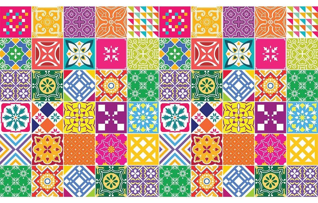 Wandfliesenaufkleber für Küche und Bad – 60 Azulejos Willia Fliesenaufkleber – 60 Aufkleber 10x10cm