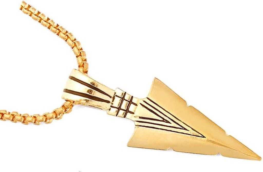 Collana unisex con punta di freccia azteca, oro/argento, Immagine del prodotto 