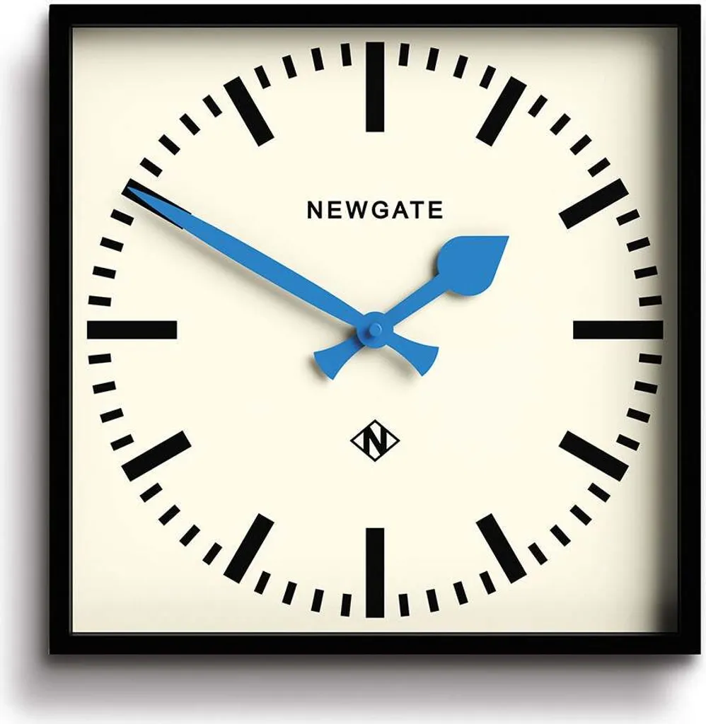 Orologio Quadrato Newgate Number Five Nero e Blu - Home Decor