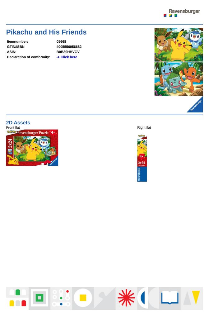 Pikachu et ses amis Ravensburger 05668 Image du produit 