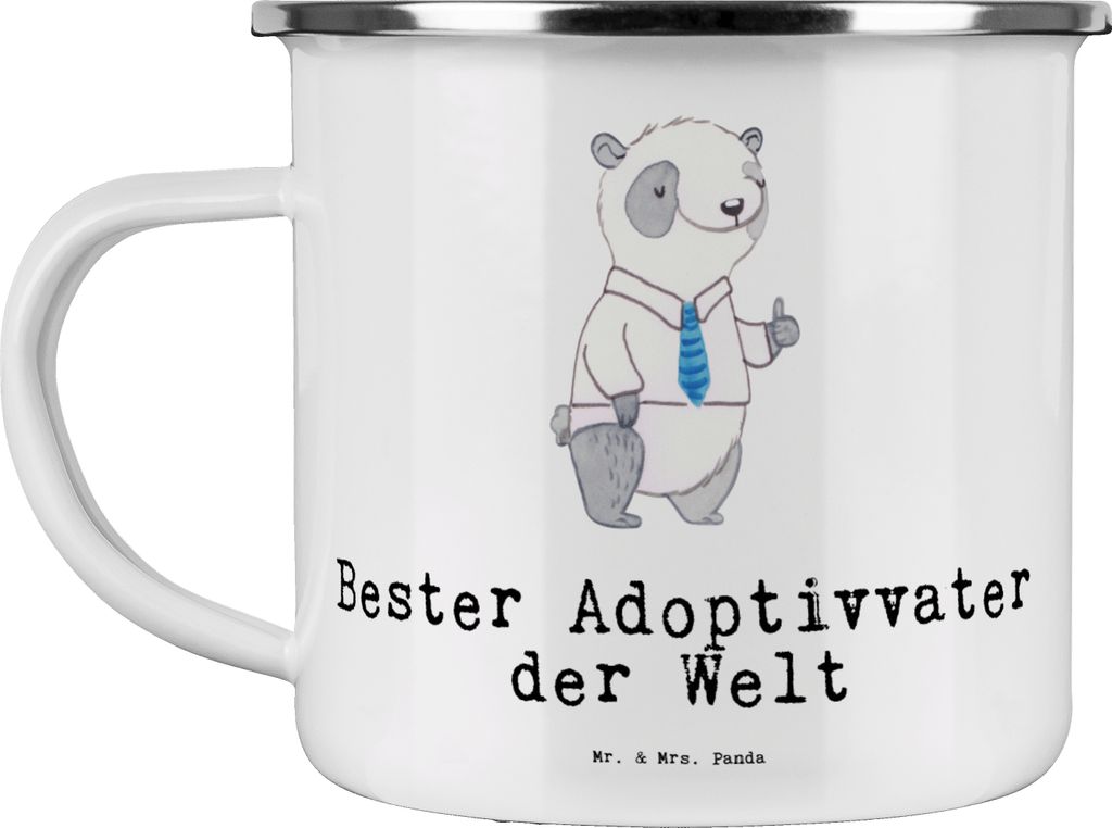 Mr. & Mrs. Panda becher emaille Panda Bester Adoptivvater der Welt - Weiß - Geschenk, metallbecher, Adoption, Adoptiert, Tasse, Adoptiv Vater, Pot...