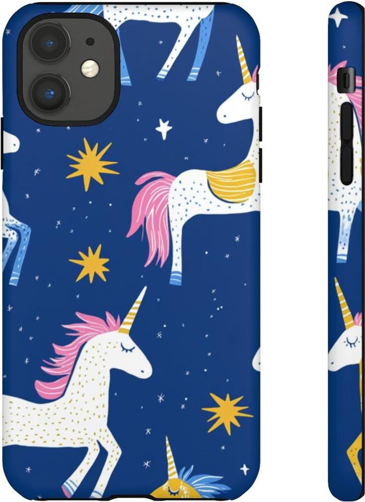 Bunte Einhörner mit Sternenmuster – Hülle Kompatibel mit iPhone 11