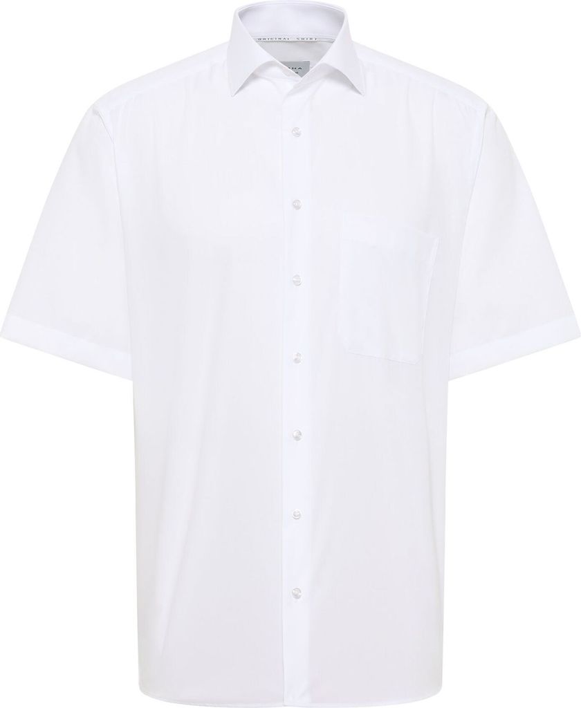 Eterna Herrenhemd Halbarm Comfort Fit Weiß Kent-Kragen Bügelfrei Baumwolle