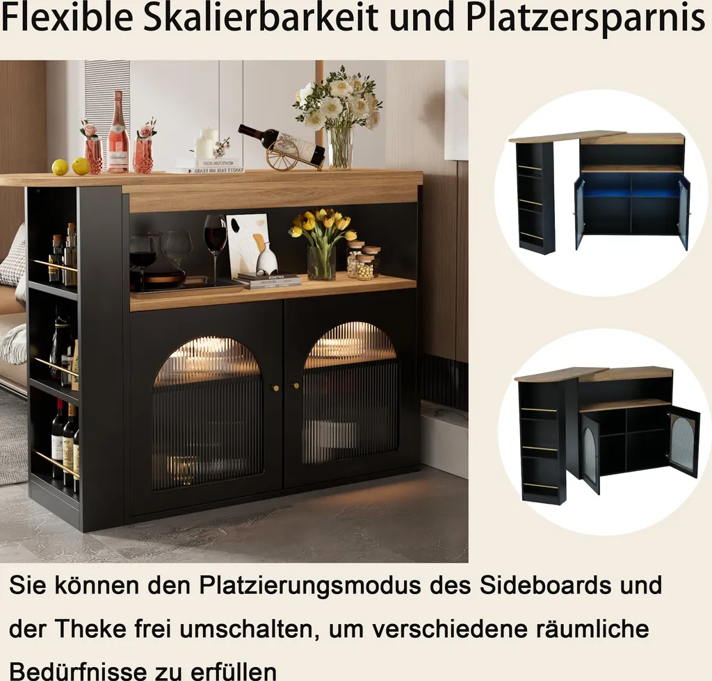 Gain de Place : Table Haute Extensible avec LED et Rangement Intégré