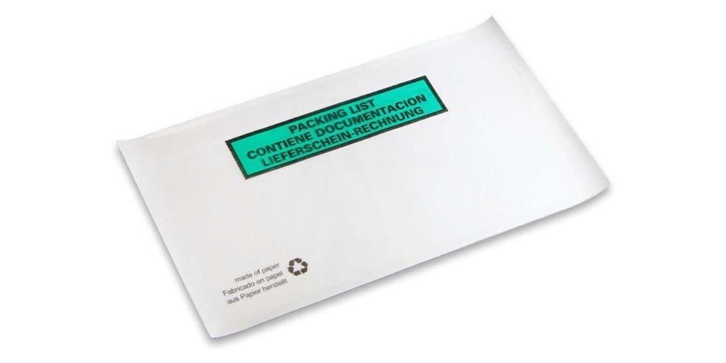 Dokumententaschen Maße 240x130mm weiß DIN-Lang Produktbild 