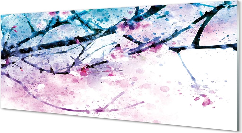 Glasbilder 125x50 Wandkunst Baum-Sticks Himmel