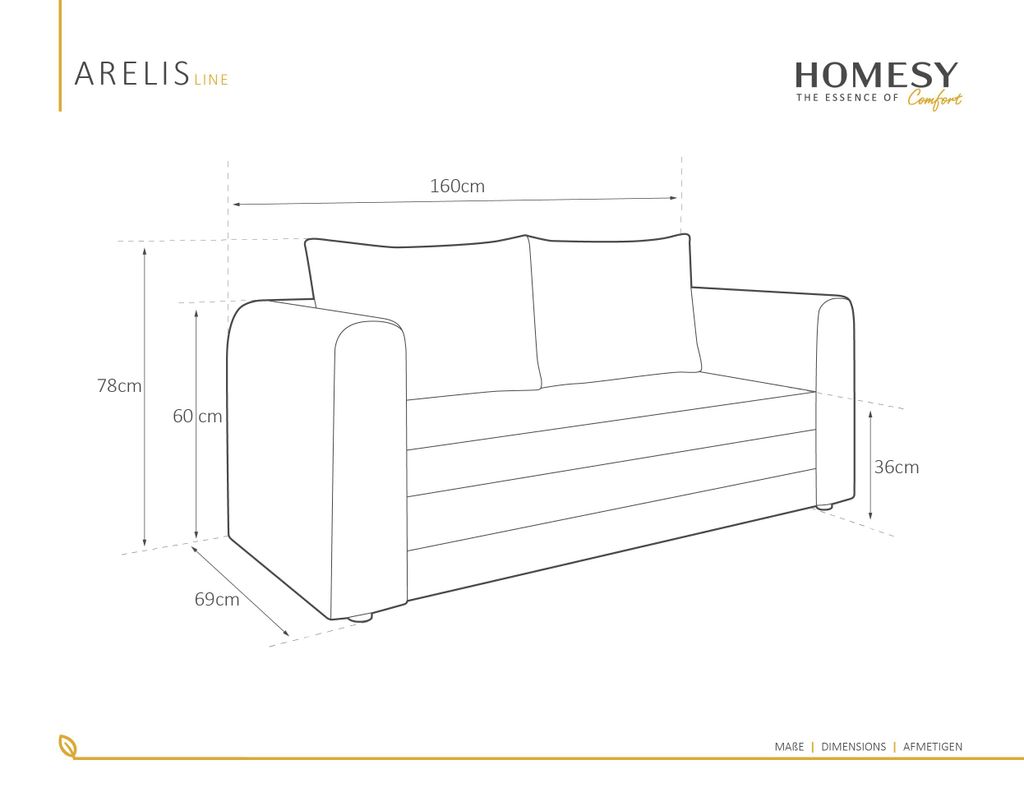 Arelis Schlafsofa mit Bettfunktion - Blau