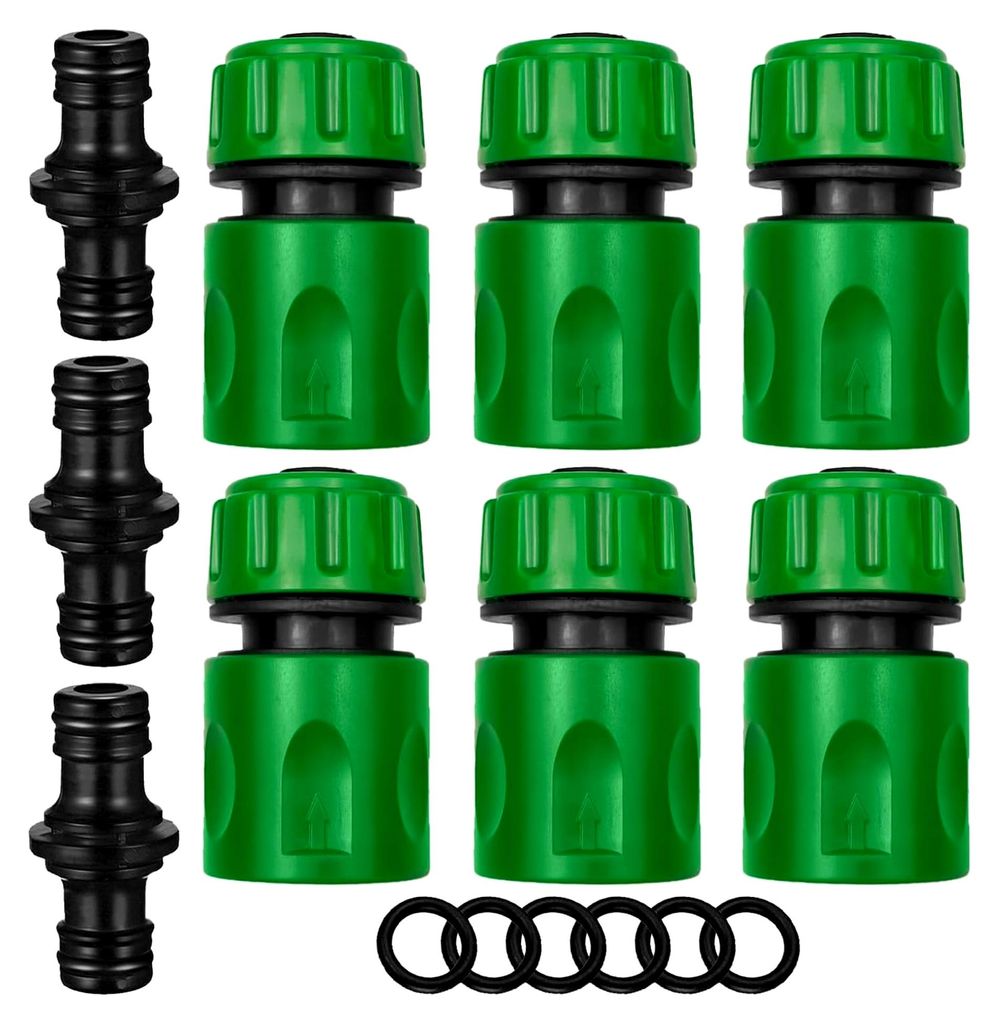 Schlauchkupplung 1/2 Zoll, 9 Stück Schlauchkupplungs-Set, Verbindungs-Extender für Garten und Haus Wasserhahn