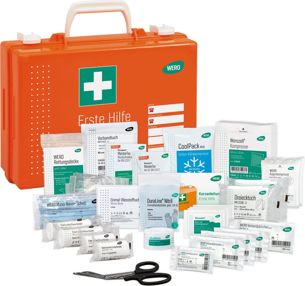 Erste Hilfe Koffer Werotop 350 nach DIN 13157 mit MasterTex Pflastern