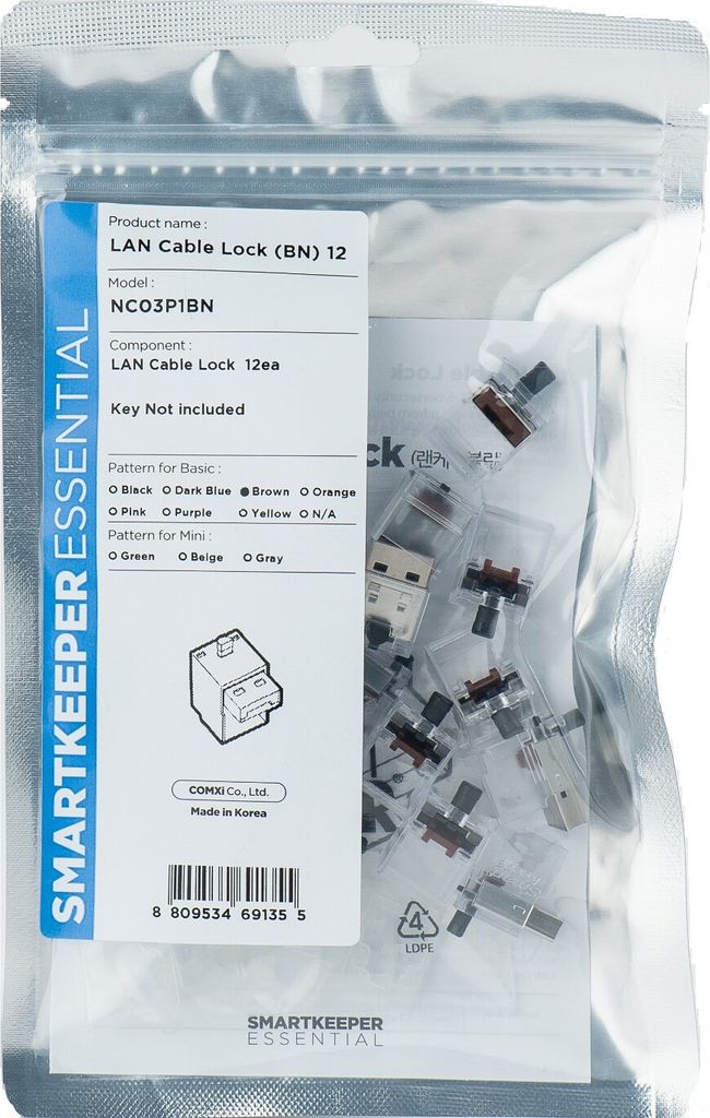 SmartKeeper Basic LAN Cable Lock braun 12 Stk.