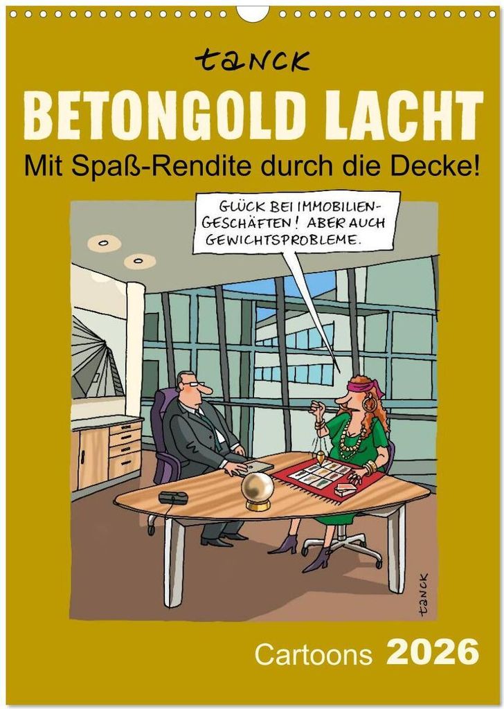 Betongold lacht - Cartoons (Wandkalender 2026 DIN A3 hoch), CALVENDO Monatskalender