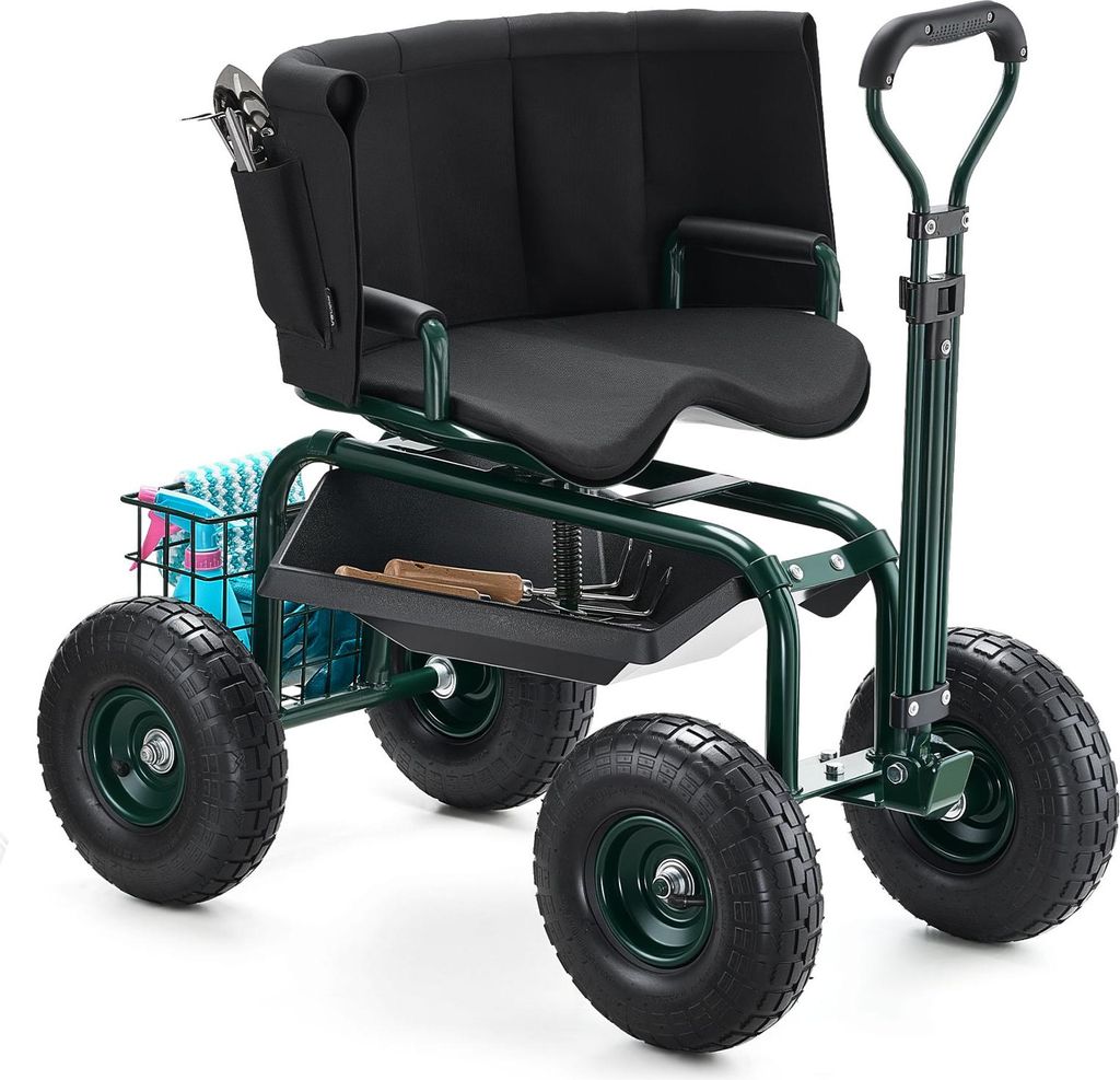 VEVOR Mobiler Gartensitz 810x480x690/770 mm, Gartenrollsitz Produktbild 