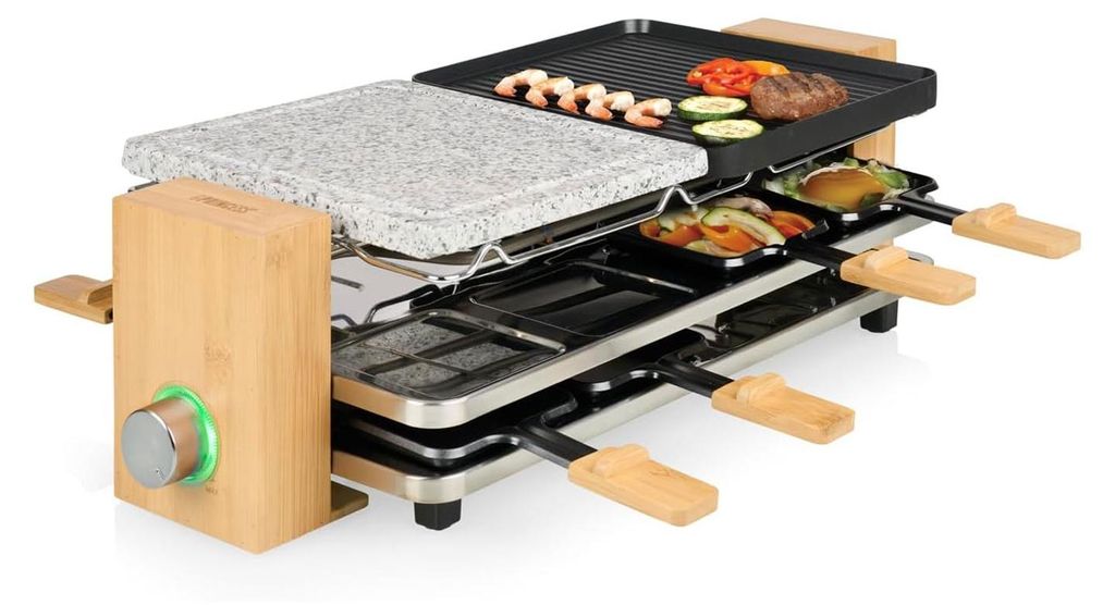 Princess 162955 Pure 8: Parrilla-raclette de bambú Imagen del producto 