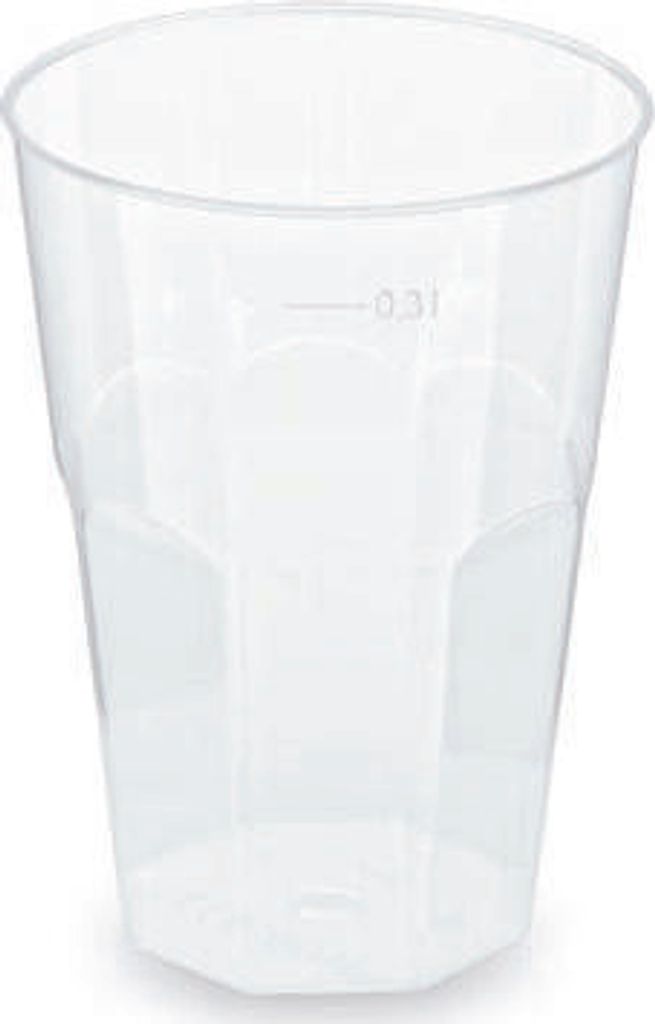 60x Mehrwegbecher Cocktail transparent PP Eichstrich 0,3 l  Produktbild 