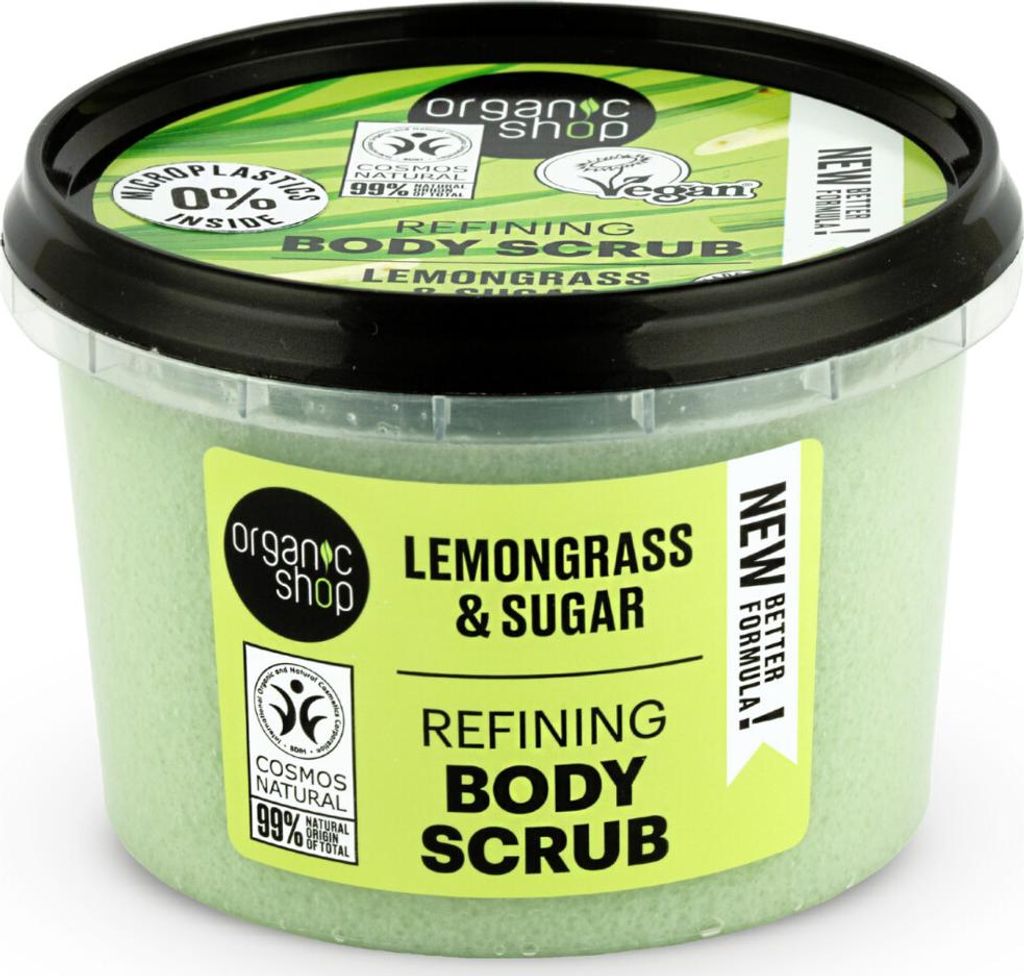 Organic Shop - Körperpeeling Zitronengras - Erfrischend und pflegend - 250 ml - 1 Stück