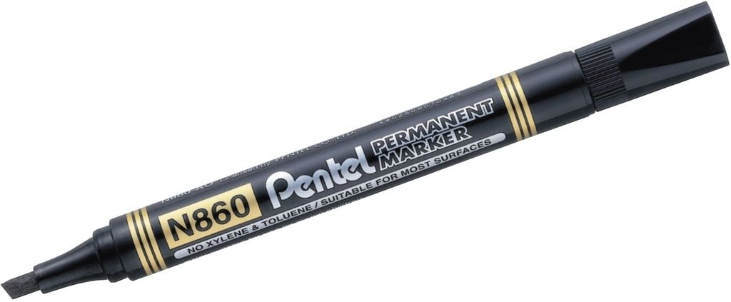 Pentel N860 Permanent-Marker Schwarz 12 Stück(e)