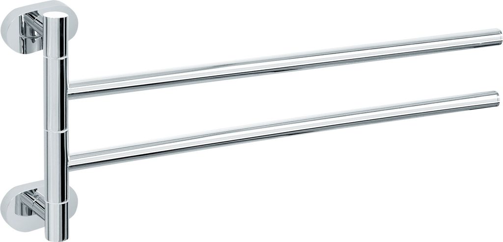 Nicol 7131500 VESTA Wand-Handtuchhalter mit 2 Armen aus verchromtem Messing, hochglänzend, einfache Befestigung durch Kleben oder Schrauben