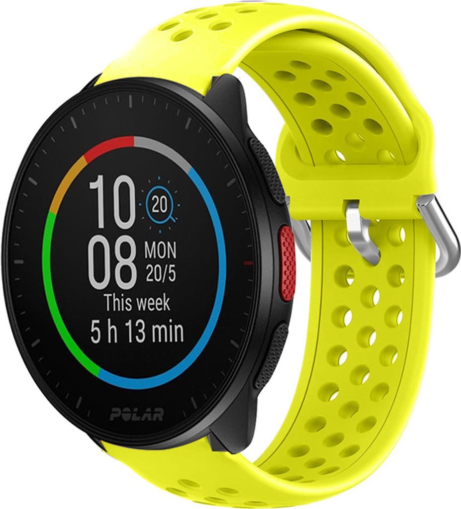Strap-it Polar Pacer Silikonarmband mit Löchern (Gelb)