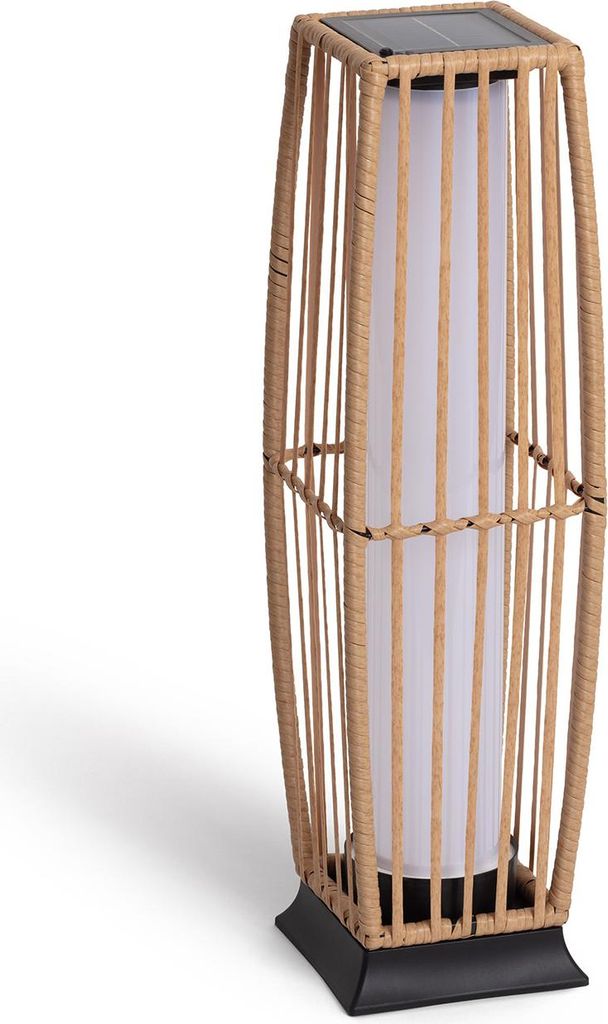 LED Stehlampe Außen Solar Rattan Arley Natürlich Produktbild 
