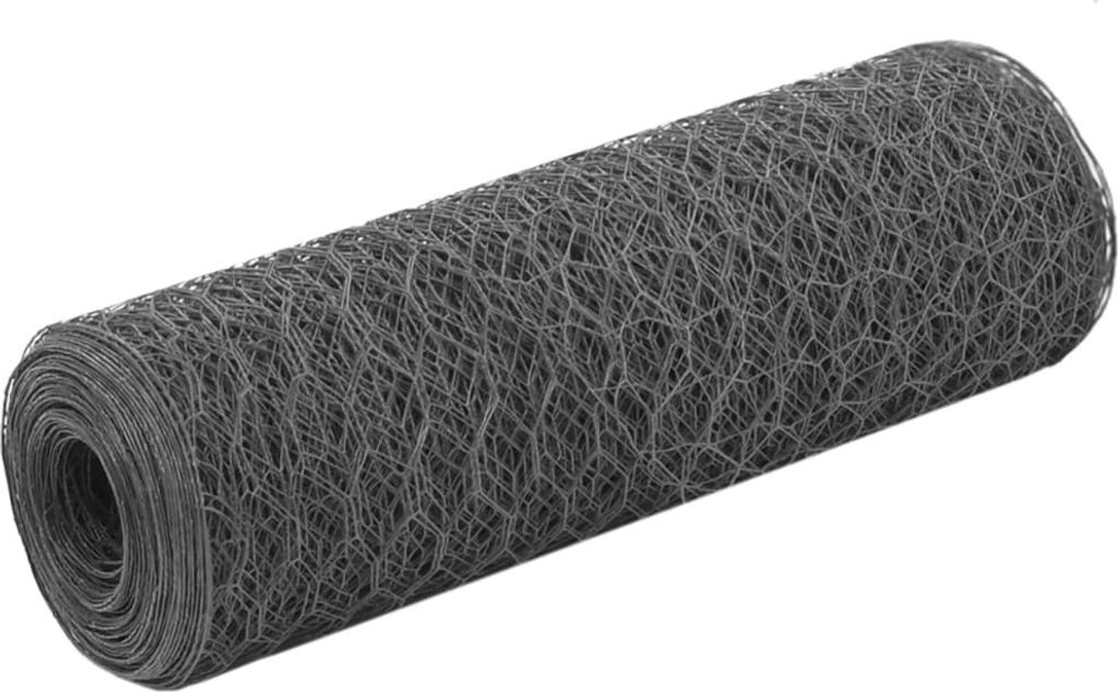 "WINTER SALE"Drahtzaun - elegantes Design - Sichtschutz/Windschutz fur Garten - Stahl mit PVC-Beschichtung 25x0,5 m Grau Promotion790342 - Metallz...